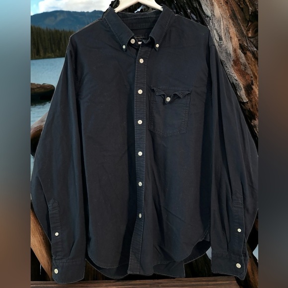 Abercrombie and Fitch Men's XXL, Dark Blue, Button Collar, Button Up Oxford EUC - Picture 5 of 13
